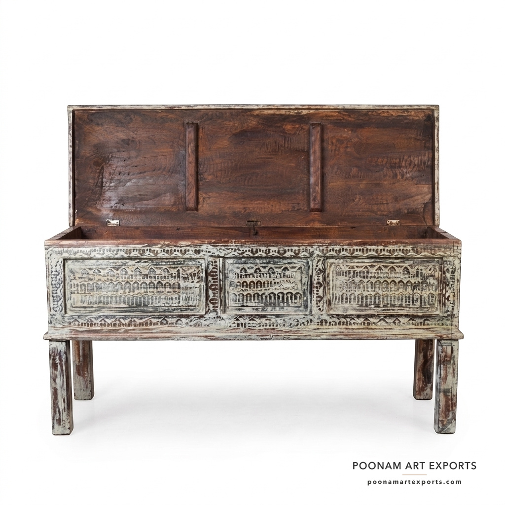 Vintage Shabby Chic Indian Console Table