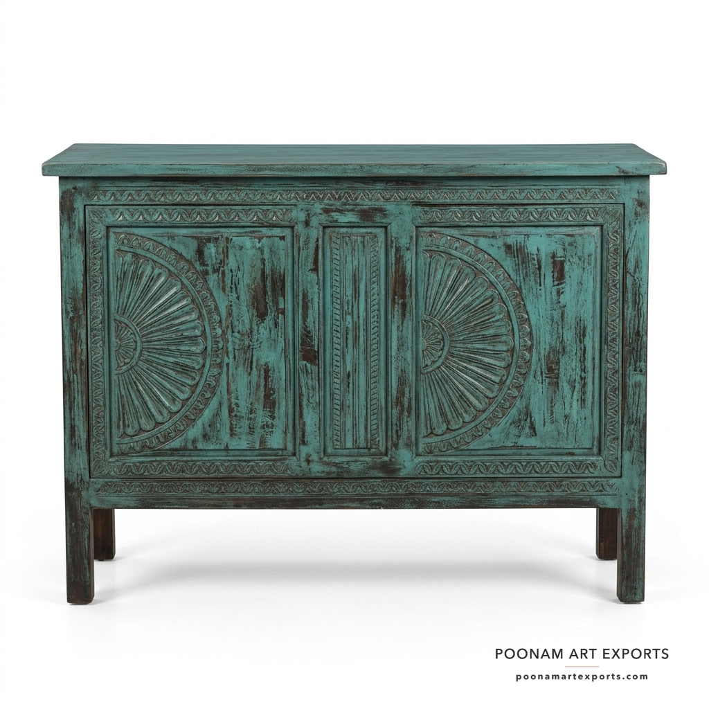 Antique Coastal Console Table