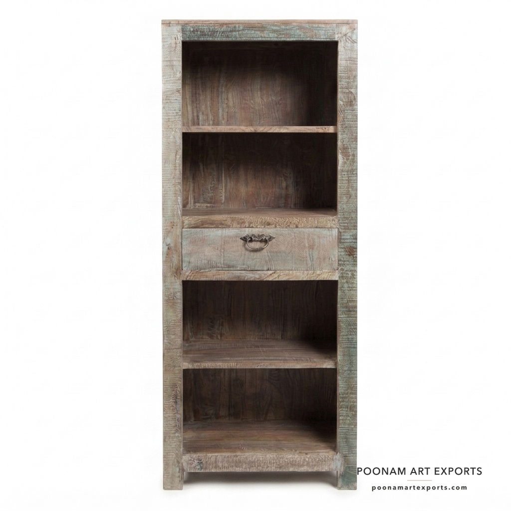 Reclaimed Wood Open Bookcase